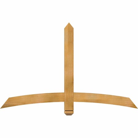 Ekena Millwork Bellingham Rough Sawn Timber Gable Bracket, Western Red Cedar, 60"W x 38"H x 2"D x 4"F, 15/12 Pitch GBW060X38X0204BEL00RWR